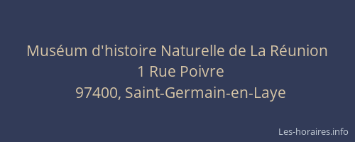 Mus&eacute;um d'histoire Naturelle de La R&eacute;union