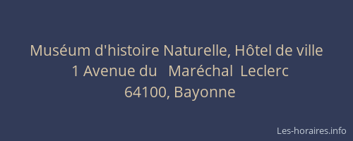 Mus&eacute;um d'histoire Naturelle, H&ocirc;tel de ville