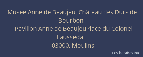 Musée Anne de Beaujeu, Château des Ducs de Bourbon