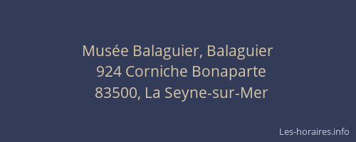 Musée Balaguier, Balaguier