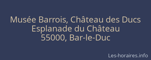 Musée Barrois, Château des Ducs