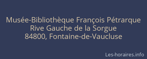 Musée-Bibliothèque François Pétrarque