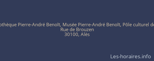 Musée-Bibliothèque Pierre-André Benoît, Musée Pierre-André Benoît, Pôle culturel de Rochebelle