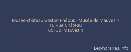 Musée-château Gaston Phébus - Musée de Mauvezin