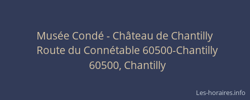 Musée Condé - Château de Chantilly