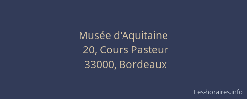 Musée d'Aquitaine