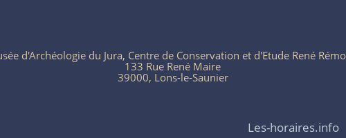 Musée d'Archéologie du Jura, Centre de Conservation et d'Etude René Rémond