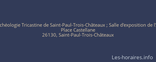Musée d'Archéologie Tricastine de Saint-Paul-Trois-Châteaux ; Salle d'exposition de l'Archidiacre