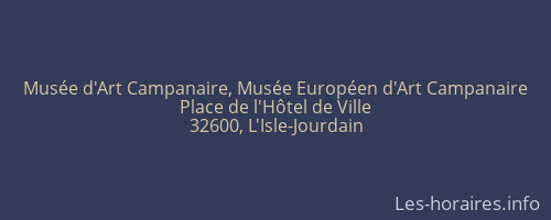 Musée d'Art Campanaire, Musée Européen d'Art Campanaire