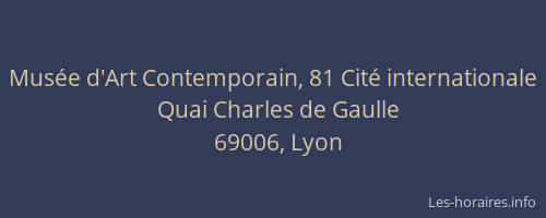 Musée d'Art Contemporain, 81 Cité internationale
