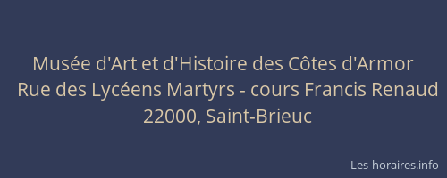 Musée d'Art et d'Histoire des Côtes d'Armor