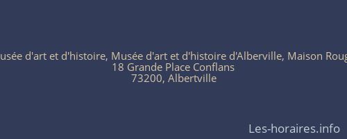 Musée d'art et d'histoire, Musée d'art et d'histoire d'Alberville, Maison Rouge