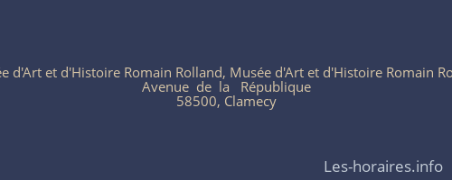 Musée d'Art et d'Histoire Romain Rolland, Musée d'Art et d'Histoire Romain Rolland
