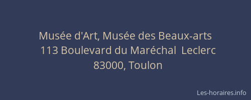 Musée d'Art, Musée des Beaux-arts