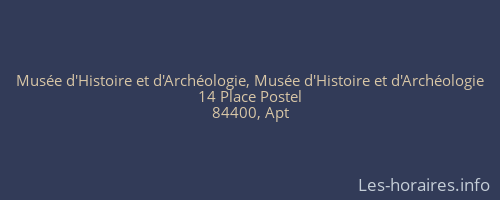 Musée d'Histoire et d'Archéologie, Musée d'Histoire et d'Archéologie