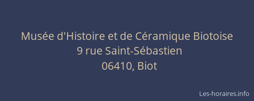 Musée d'Histoire et de Céramique Biotoise