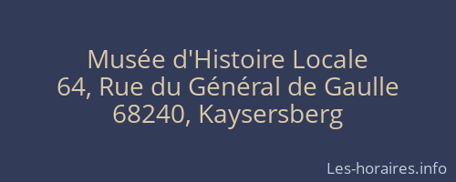 Musée d'Histoire Locale