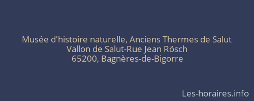Musée d'histoire naturelle, Anciens Thermes de Salut
