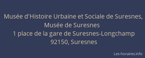 Musée d'Histoire Urbaine et Sociale de Suresnes, Musée de Suresnes