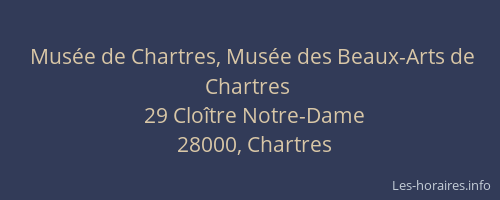 Musée de Chartres, Musée des Beaux-Arts de Chartres