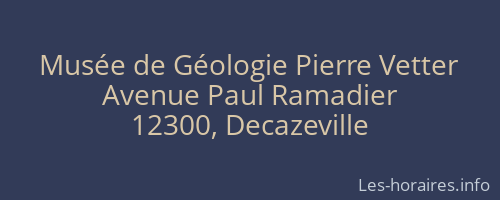 Musée de Géologie Pierre Vetter