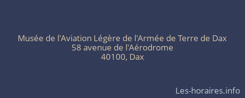Musée de l'Aviation Légère de l'Armée de Terre de Dax