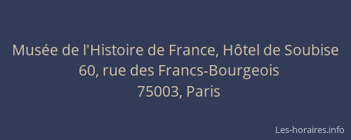 Musée de l'Histoire de France, Hôtel de Soubise