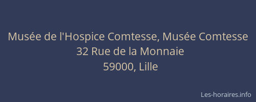 Musée de l'Hospice Comtesse, Musée Comtesse