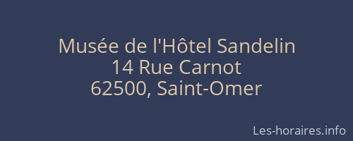 Musée de l'Hôtel Sandelin