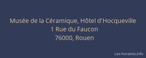 Musée de la Céramique, Hôtel d'Hocqueville