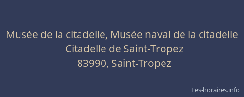 Musée de la citadelle, Musée naval de la citadelle