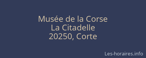 Musée de la Corse