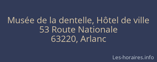 Musée de la dentelle, Hôtel de ville
