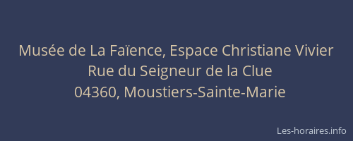 Musée de La Faïence, Espace Christiane Vivier