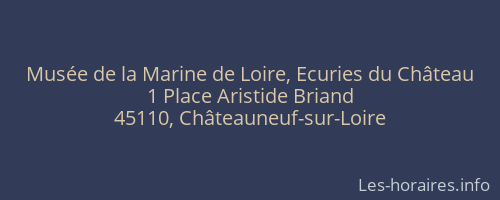 Musée de la Marine de Loire, Ecuries du Château