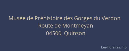 Musée de Préhistoire des Gorges du Verdon