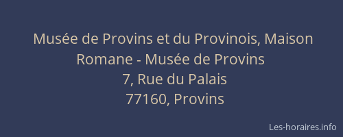 Musée de Provins et du Provinois, Maison Romane - Musée de Provins