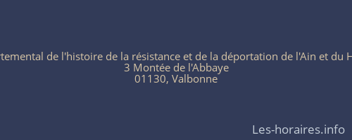 Musée départemental de l'histoire de la résistance et de la déportation de l'Ain et du Haut-Jura, Mu