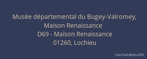 Musée départemental du Bugey-Valromey, Maison Renaissance
