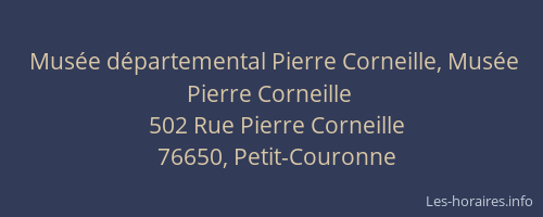 Musée départemental Pierre Corneille, Musée Pierre Corneille