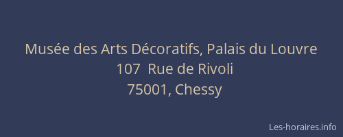 Musée des Arts Décoratifs, Palais du Louvre