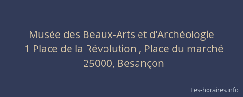 Musée des Beaux-Arts et d'Archéologie