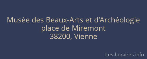 Musée des Beaux-Arts et d'Archéologie