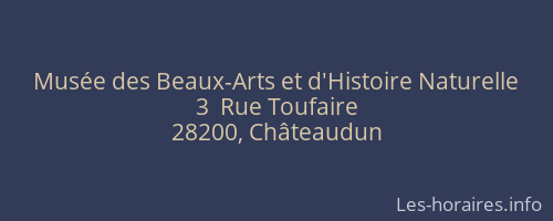 Musée des Beaux-Arts et d'Histoire Naturelle