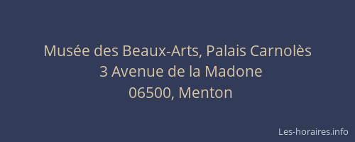 Musée des Beaux-Arts, Palais Carnolès