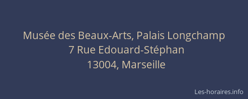 Musée des Beaux-Arts, Palais Longchamp