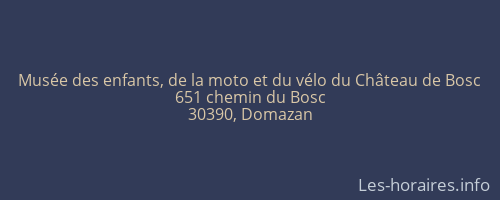 Musée des enfants, de la moto et du vélo du Château de Bosc
