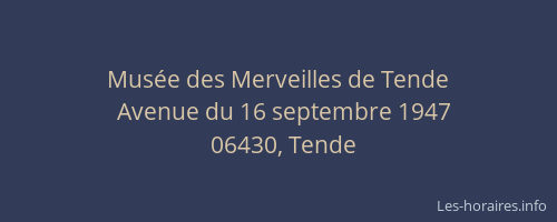 Musée des Merveilles de Tende