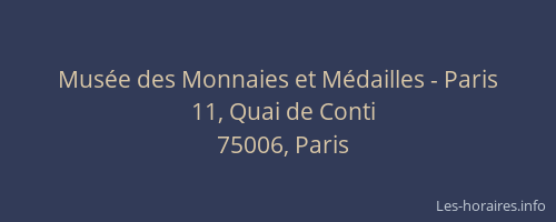 Musée des Monnaies et Médailles - Paris