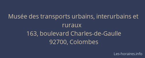 Musée des transports urbains, interurbains et ruraux